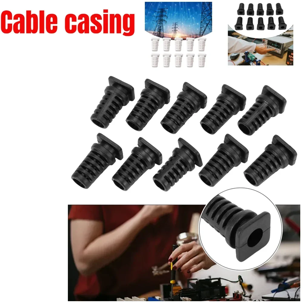 10pcs Cable Gland Rubber Case Joint 2.8-5.6mm Black White Cable Locking Connector Strain Relief Cord Power Tools Cable Sleeves