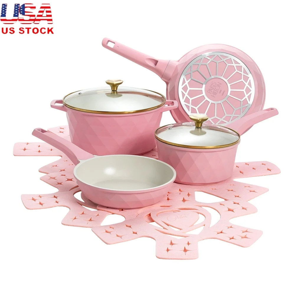 

Набор керамической посуды с антипригарным покрытием, 10 предметов, тяжелый калибр, литой алюминий, быстрый ровный нагрев, легко чистящиеся необходимые кухонные инструменты