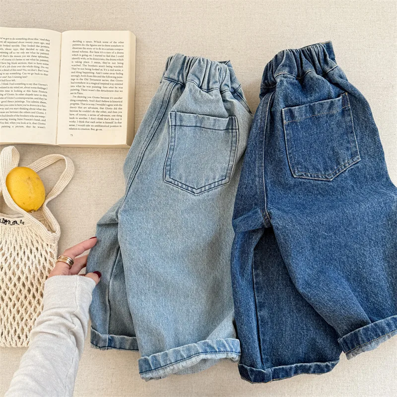 2026 Autumn Kids Loose Harem Denim Jeans | Unisex Casual Pants for Boys Girls Toddler 1-7Y