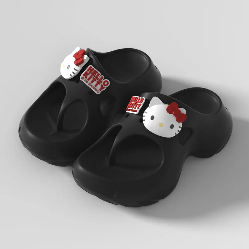 

Kawaii Hello Kitty Women Flip-Flops Shoe Sanrio Wear Indoors Home Outdoors Cute Girl Summer Height Increase Thick Sole Slippers