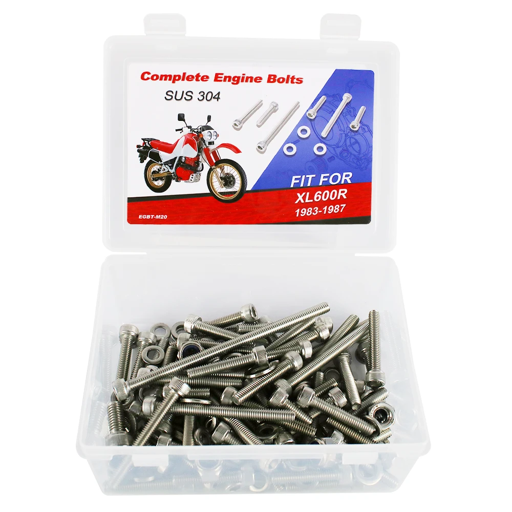 152PCS ATV Stainless Engine Bolts Screws Kits For HONDA XL600R 1983 1984 1985 1986 1987 Motorcycle Stainless Bolts Screw Kits