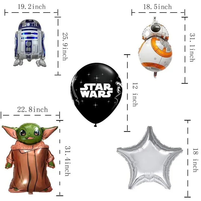 Star Wars Baby Yoda Cartoon Folie Aluminium Ballonnen Set Birtdhay Feestartikelen Speelgoed voor Kinderen Globos Baby Douche Decoraties