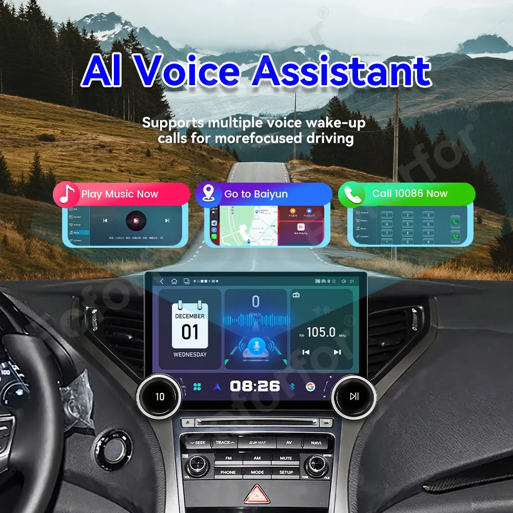 Ultra Clear Visual 11.5 Inch Android 15 HD Touch Multimedia Player CarPlay Android Auto GPS For Hyundai Grandeur 2014-2015