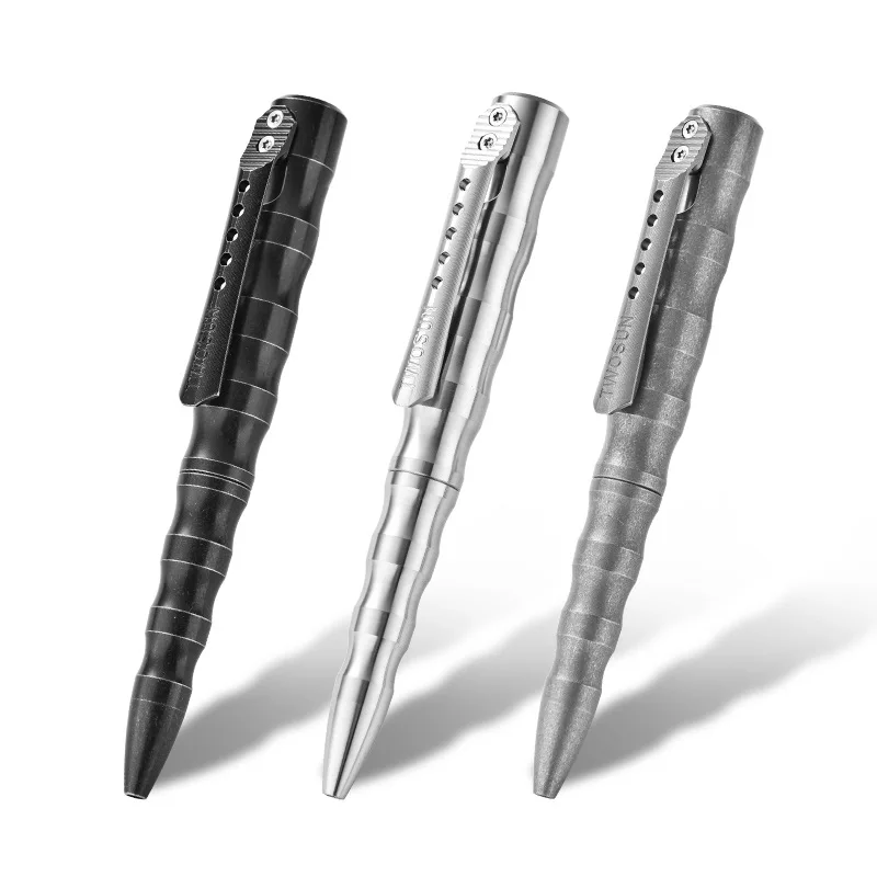 

Titanium Bolt Action Pen 4.4'' Ballpoint Ink Pen with Pocket Clip Refillable EDC Writing Pen for Outdoor, Working, Writing