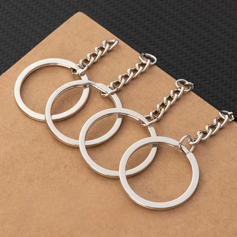 10/50/100pcs Silver Plated Metal Blank Keyring  Split Ring Keyfob Key Holder Rings DIY Findings Making Keychain Accessories