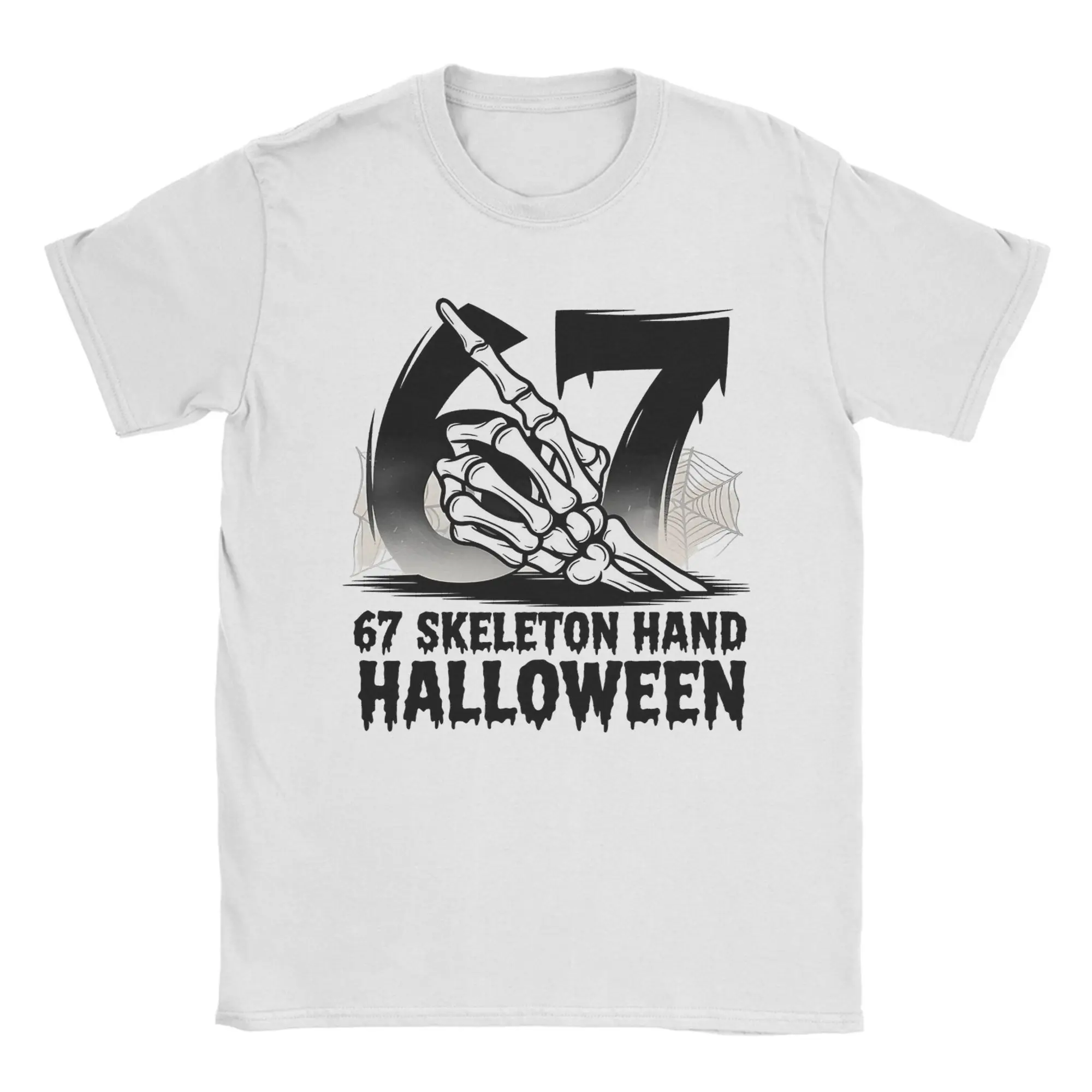 

Футболка большого размера, пляжная футболка 67, трендовые футболки со скелетом на Хэллоуин, хлопковая футболка для мужчин, повседневные футболки с короткими рукавами и принтом
