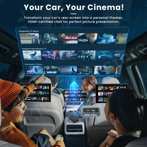 Imagen 2 del producto 2025 CarlinKit Android Tv Box Lite CarPlay Android auto inalámbrico Adatper para reproductor multimedia de coche Netfilx Youtube IPTV Spotify HDMI