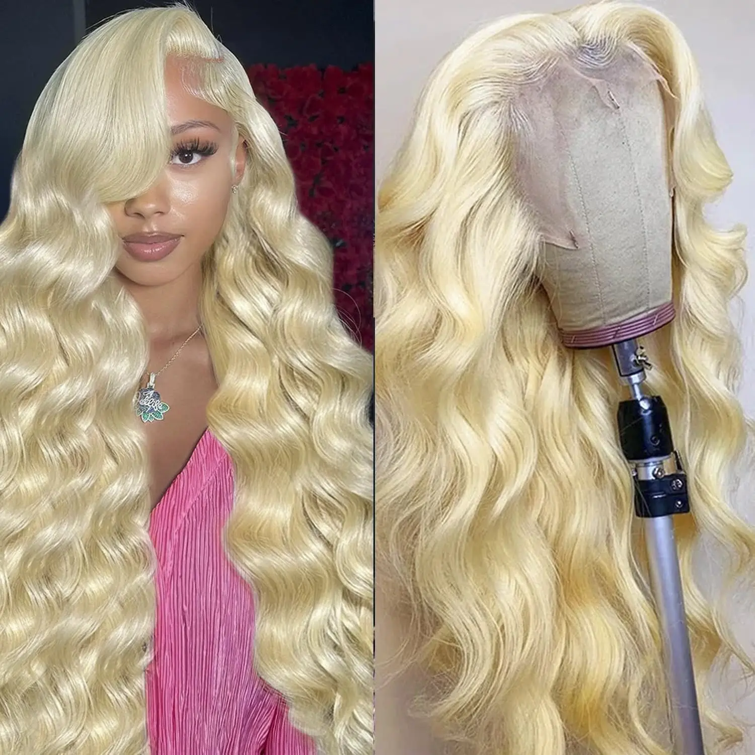 

30 32 Inch 613 Lace Front Wig Human Hair Pre Plucked 13x4 Transparent Lace Frontal Wig 180% Density Pre Plucked With Baby Hair