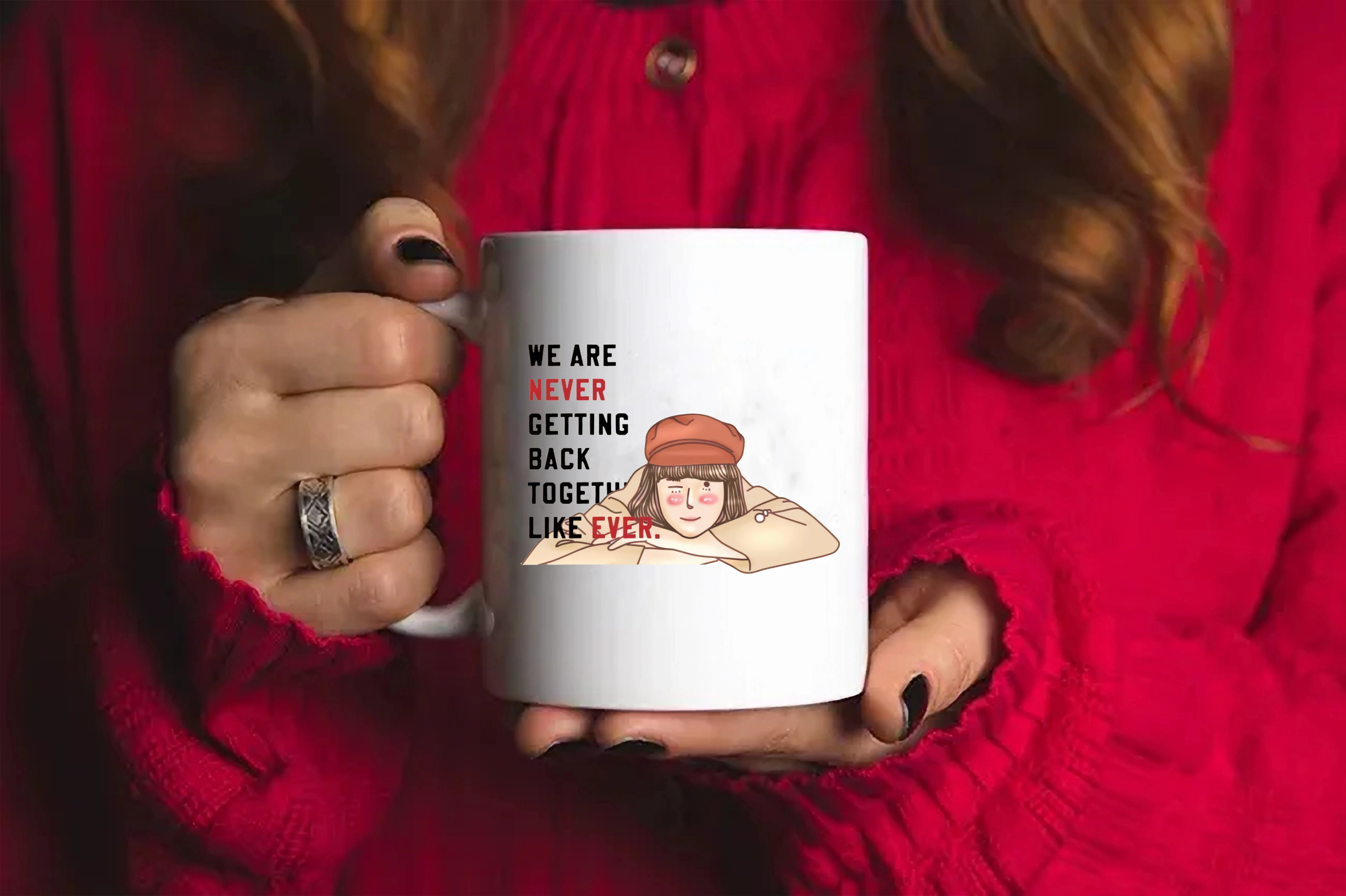 We Are Never Getting Back Together Like Ever mug Concert coffee Music Lover mugAdorable Cartoon Taylor mug Gifts for Fans