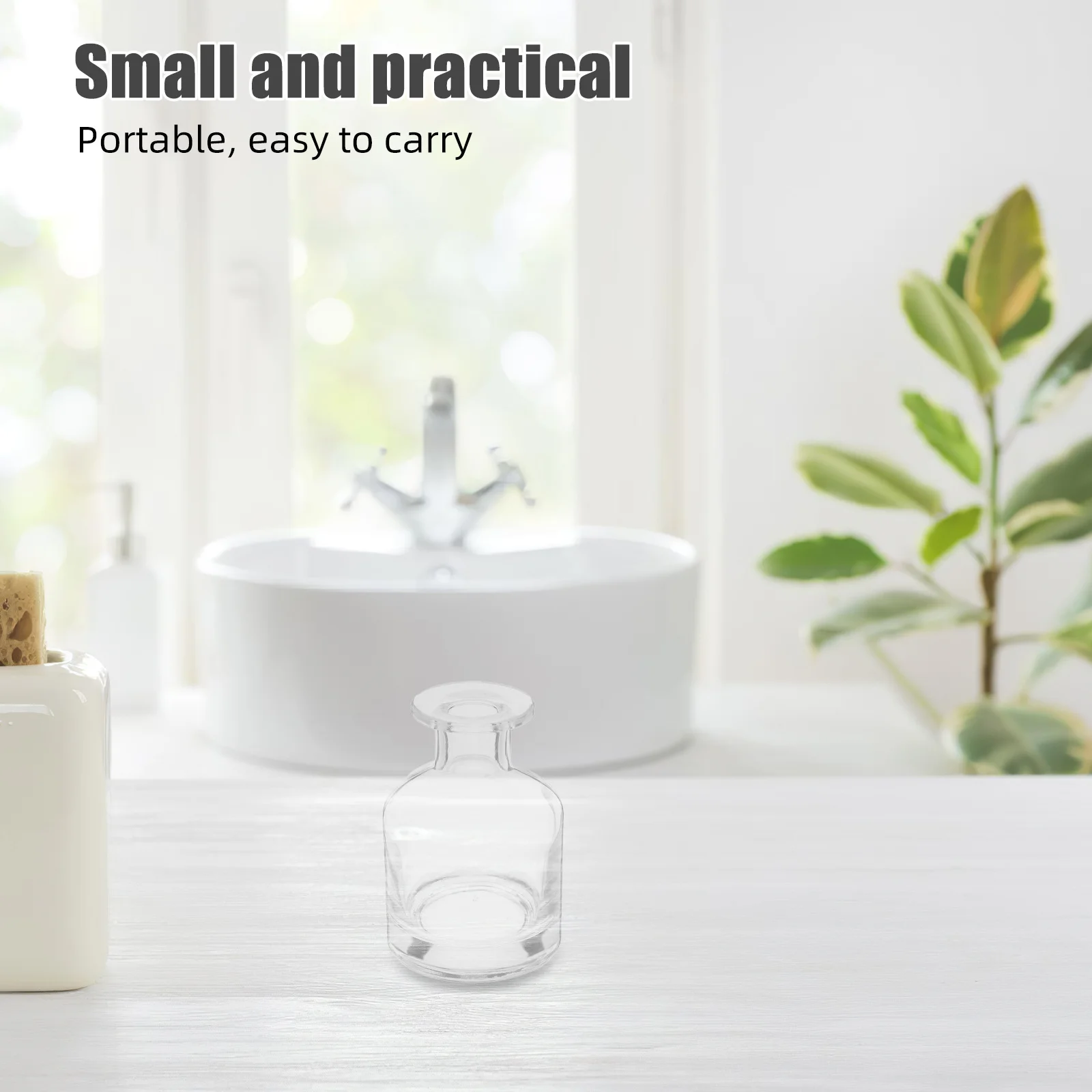 

2Pcs Cylindrical Glass Diffuser Bottles Refillable Aroma Essential Oil Diffuser Bottle Decorative Home Car Fragrance