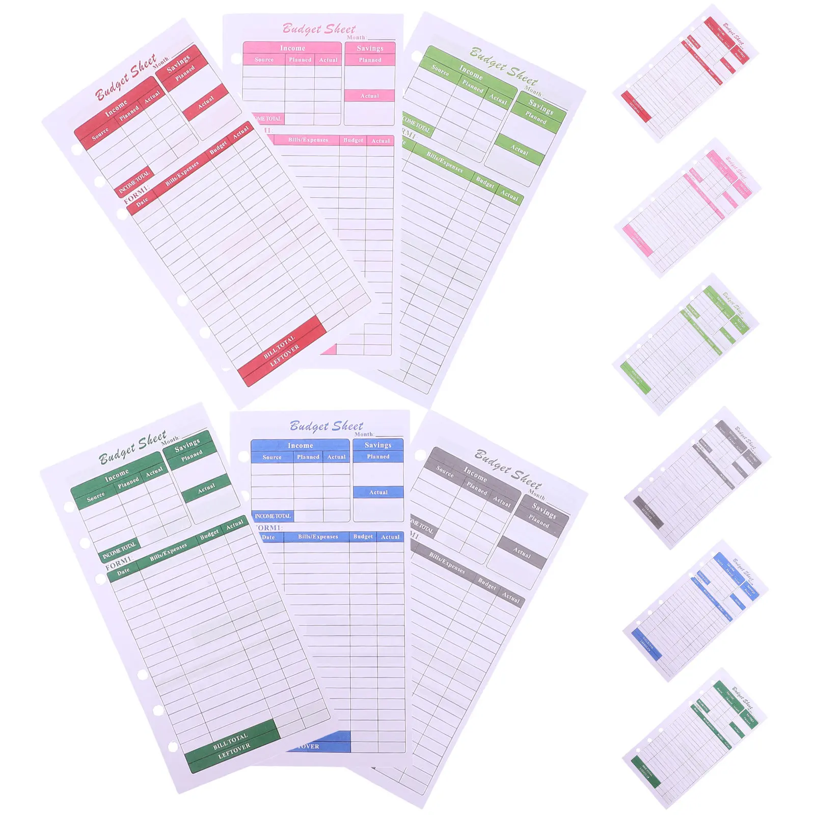 

12 Pieces Budget Planner Sheets Portable Daily Expense Tracking Cards Cash Binder Refill Paper Organizer Business Card Organiser