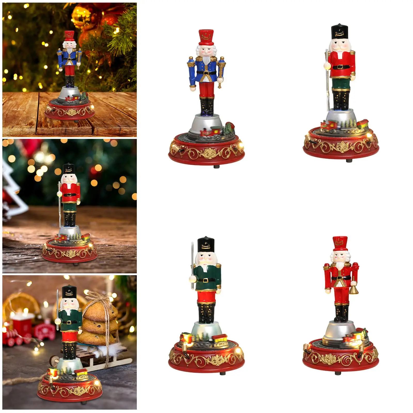 Christmas Nutcracker Statue Resin Xmas Sculpture Collectibles Vivid Details