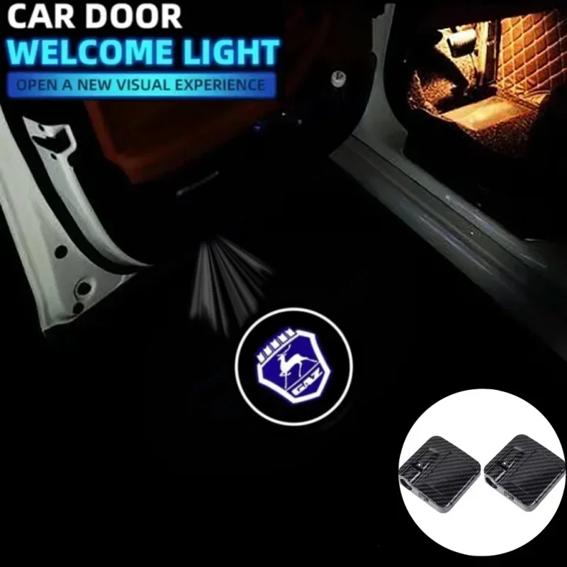 

2Pcs Car Door Welcome Lights Courtesy Shadow Proiector Lamps For GAZ Gazelle Projector Welcome Shadow Lights Car Goods
