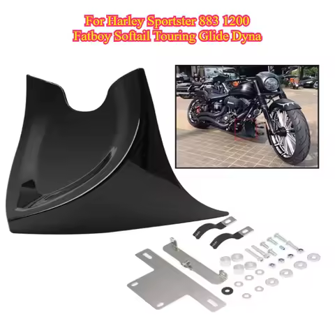 Motorcycle Black Chin Lower Front Spoiler Air Dam Fairing For Harley Sportster 883 1200 Fatboy Softail Touring Glide Dyna