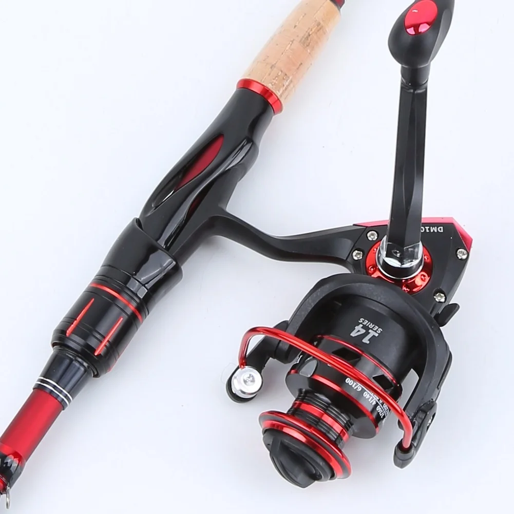 Ultralight Carbon Fiber Fishing Rod 1.8m and Reel For COMBO with Tackle Box 37 Lures and Full Accessory Package