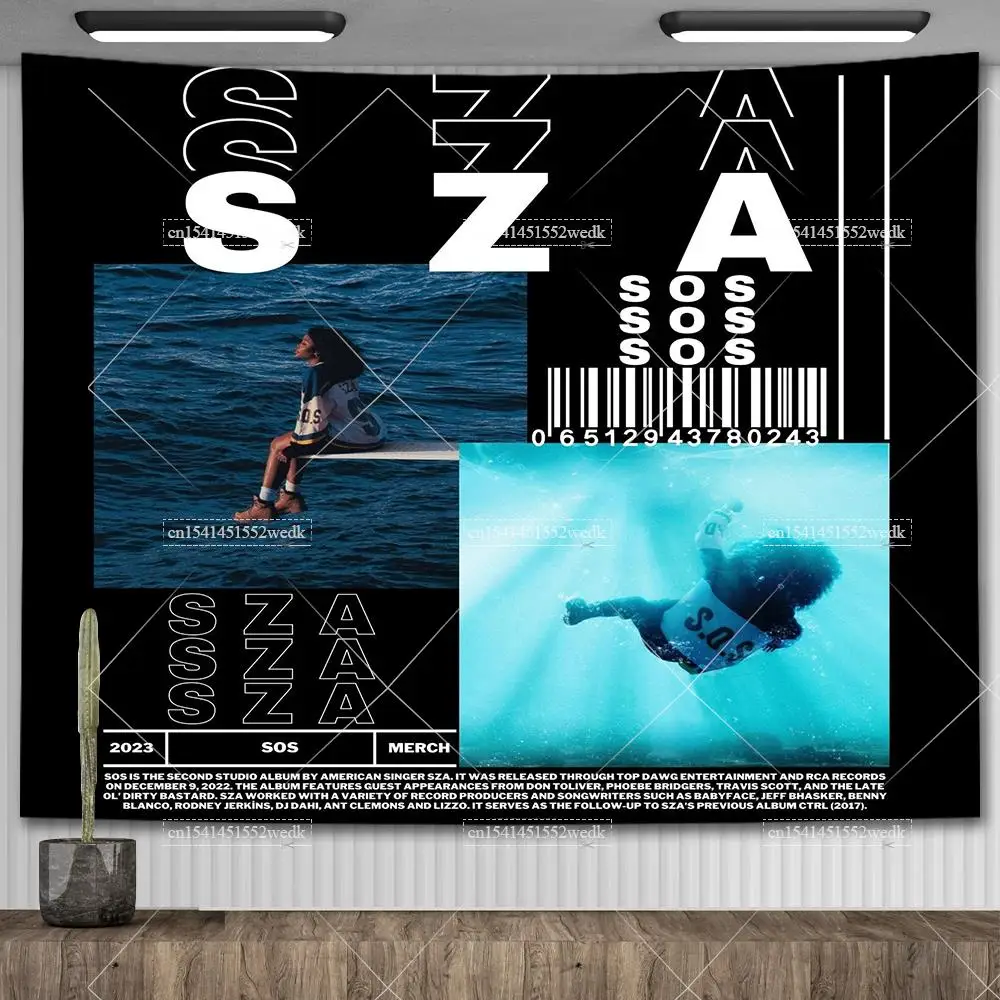 Sza plakate ctrl musik album wand kunst tapisserie hippop sos meme flagge hintergrund tücher hintergründe ästhetische raum dekor tapisserien