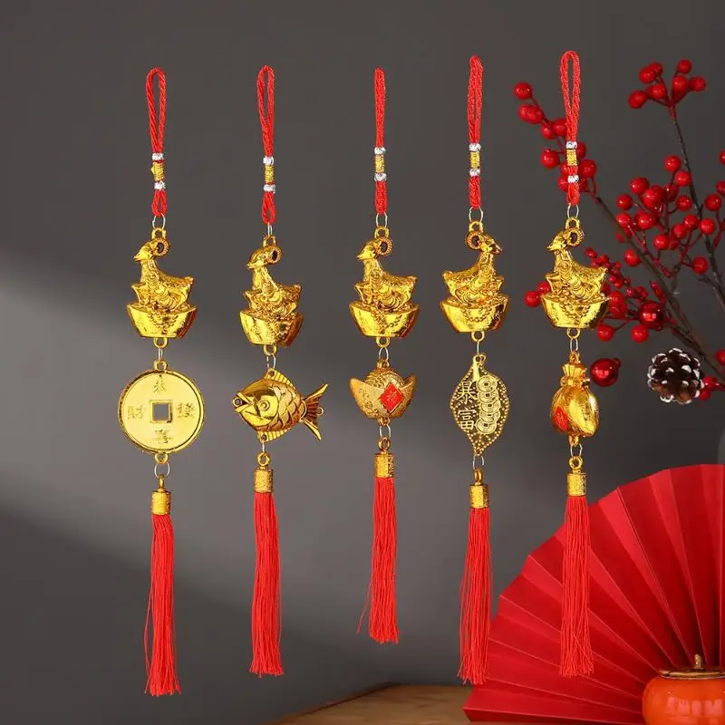 2027 Chinese New Year Goat Hanging Ornament Auspicious Lucky Tassel Spring Festival Decor for New Year Gift Giving