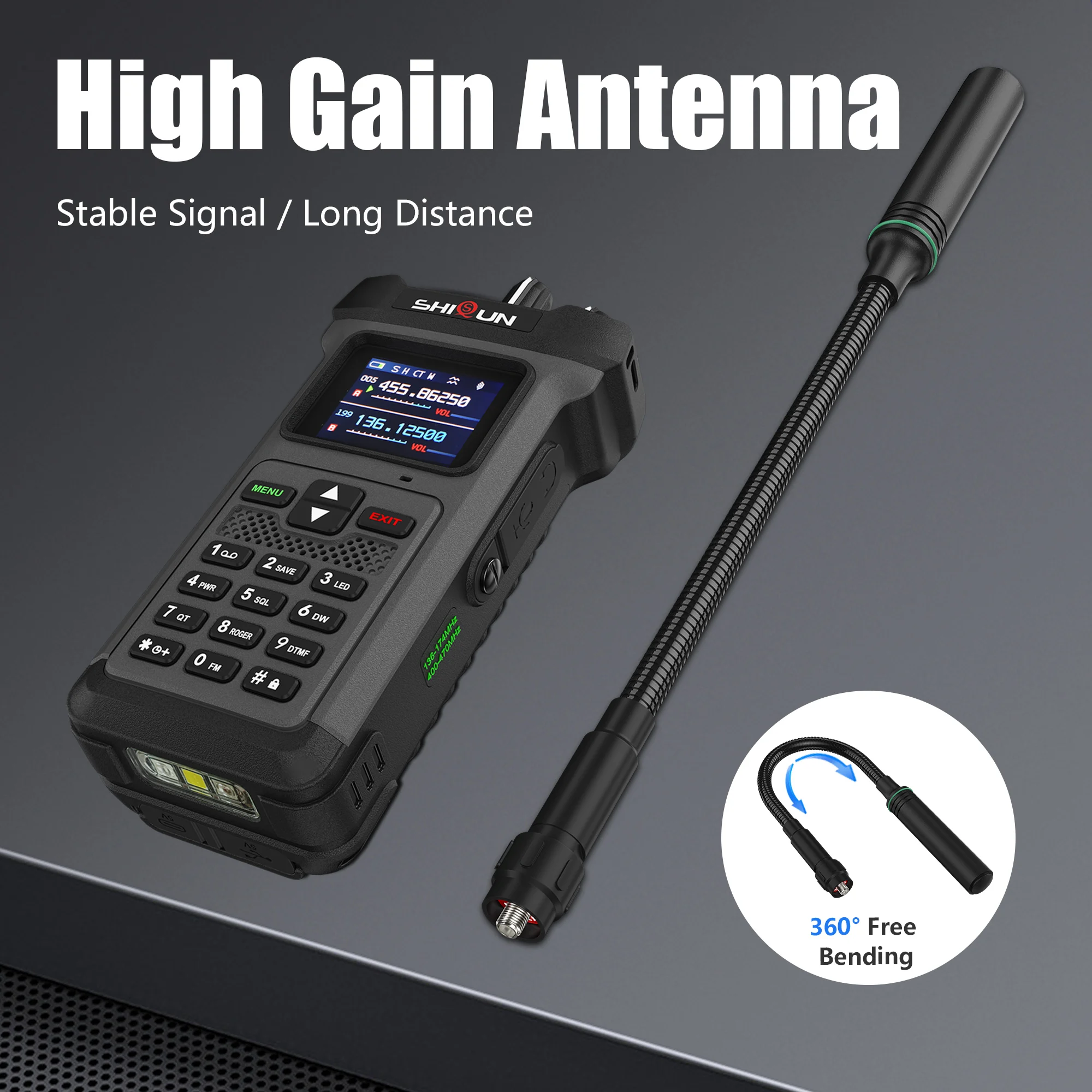 SQ-8500 AI الحد من الضوضاء لاسلكي تخاطب 20 واط ماكس ثلاثي الطاقة نوع C شحن أضواء ستروب IP54 المزدوج PTT قوة البنك اتجاهين الراديو