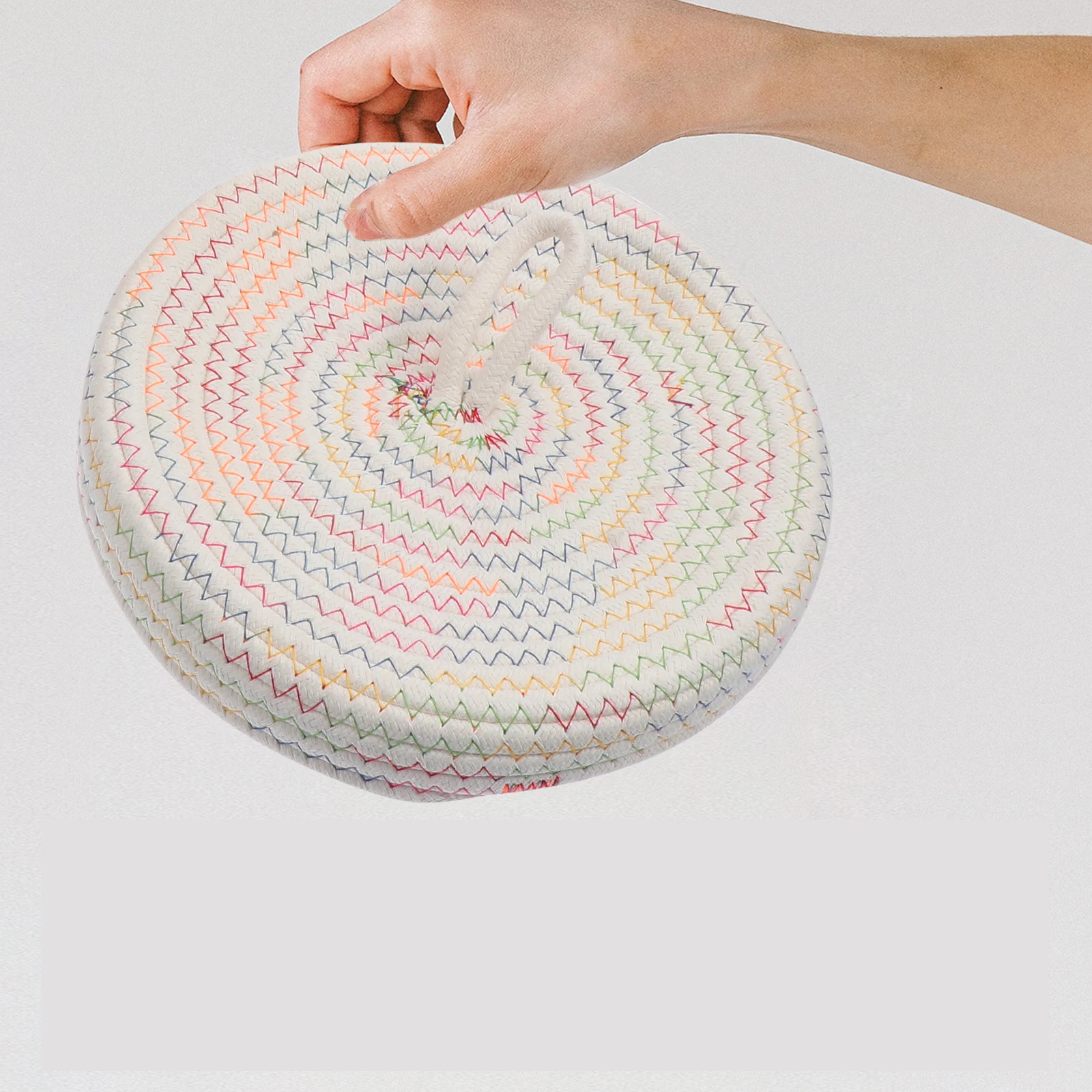 

Cotton Rope Storage Basket Woven Braid ganizer Small Objects Toys Key Holder Desk Home Decor Eco Friendly Durability Fashion