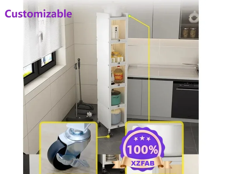 Factory Direct 2026 Indoor furniture drawer type narrow cabinet, vertical cabinet, kitchen narrow slot rack, floor-to-ceiling