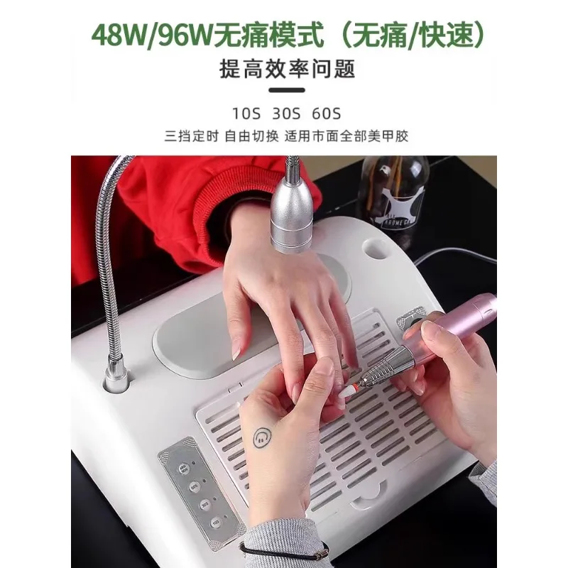 Nail art 5-in-1 grinder Nail art light 96W aspirapolvere illuminazione cuscino a mano set di macchine all-in-one