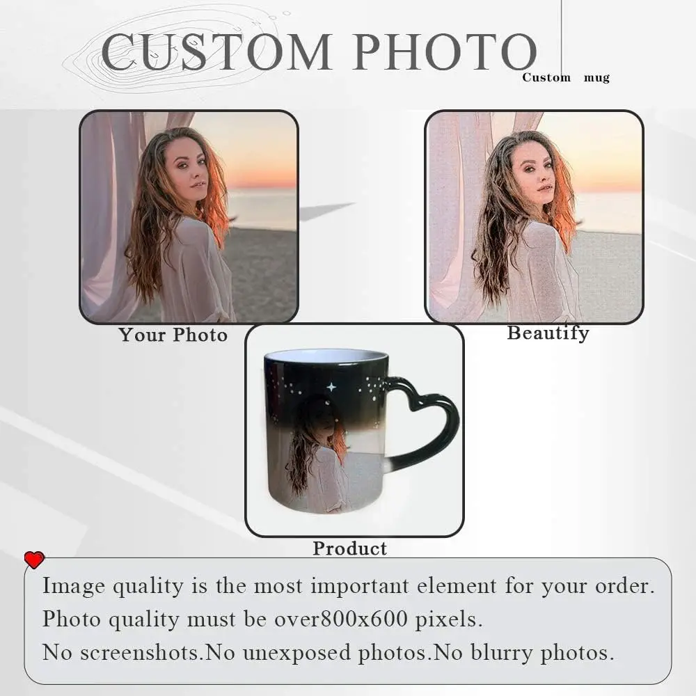 Customize Coffee Mugs Ceramic Magic Mug Pour In Hot Water Pictures Display Print Photo LOGO Text DIY Change Color Cup Gifts