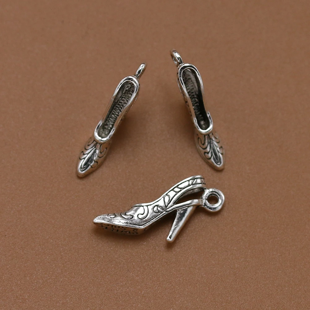 

20pcs Alloy Jewelry Making Necklace DIY Pendants Charms High Heel Shape Simple Stylish Accessories Craft Project
