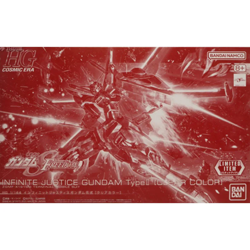 Bandai Original ชุด GUNDAM HGUC INFINITE JUSTICE GUNDAM TypeIICLEAR สีจํากัดหมายเลข 1/144 อะนิเมะประกอบของเล่น