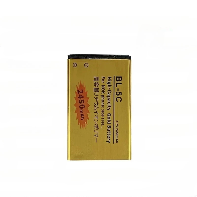 New BL 5C Battery 3.7v Rechargeable Li Ion Batteries BL5C 2450mAh for Nokia 2600 1100  2610 1110 1112 6230 6630 Mobile Phone