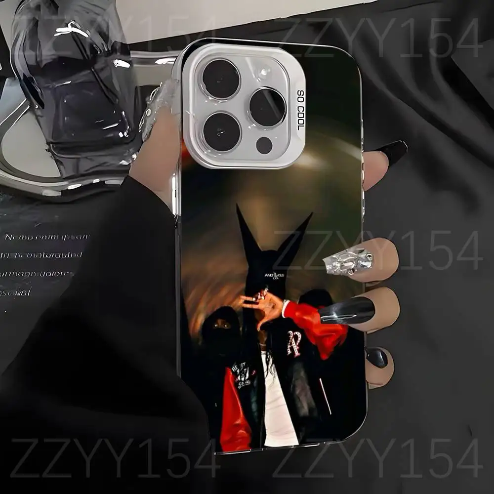 P-Playboy Carti I Am Music Phone Case Para iPhone 17,16,15,14,13,12,X,8,Pro,Max,Plus,E,SE4,Air,Mini Branco IMD Fosco