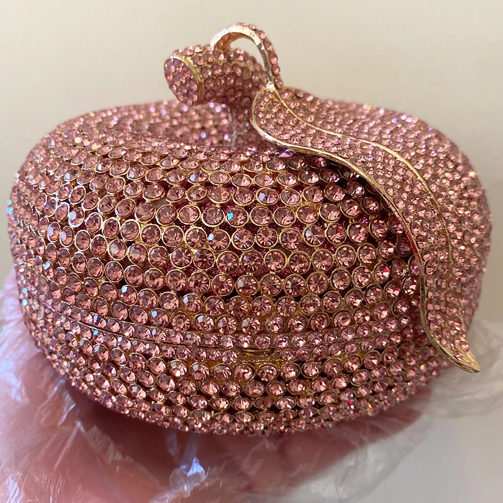 Pochette da sera con strass rosa borse da sposa in cristallo di lusso WHTUOHENG Diamond Party borsa da sposa borse a tracolla Bling