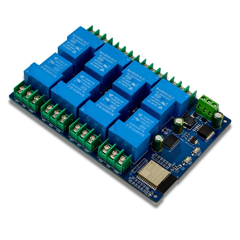 

ABGR-8 Channel Relay Module 30A DC7-28/5V WIFI Bluetooth Relay Module ESP32-WROOM Development Board