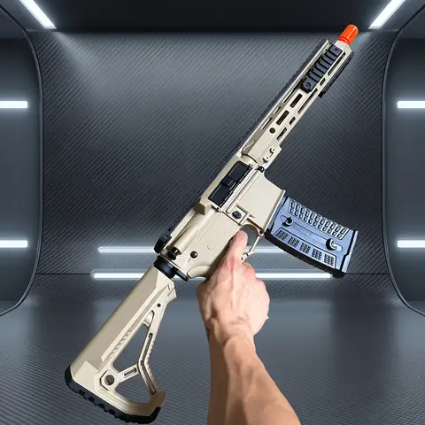 METAL GEAR Desert Tan AR15 Gel Electric Gel Blaster Toy Rifle Tactical Outdoor  Shooting Game Model Replica Gift for Adults