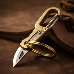 Brass Keychain Knife Carbine Car Key Chain Unboxing Buckle Multifunction EDC Key Holder for Men Accessories Gift Dropshipping