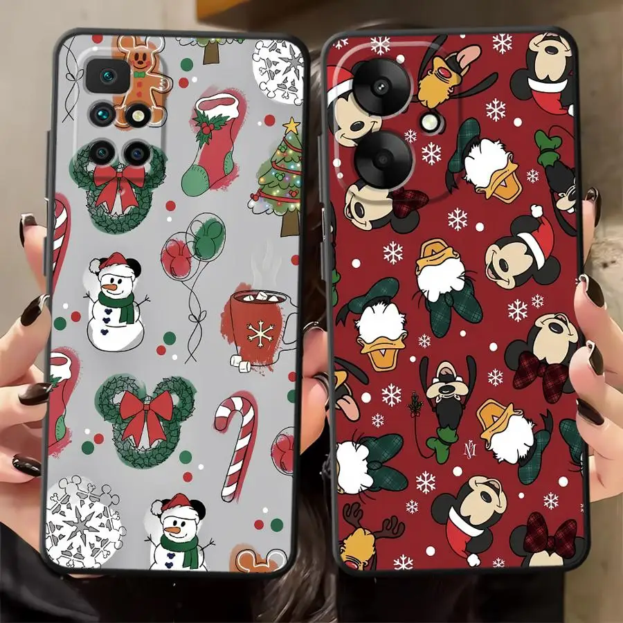 Christmas Mickey Minnie Fummy Cute Case for Xiaomi Redmi 12C K40 K50 Gaming K60 A5 9T 13C 10 9A 9C 12 A1 A2 Plus Soft Back Phone