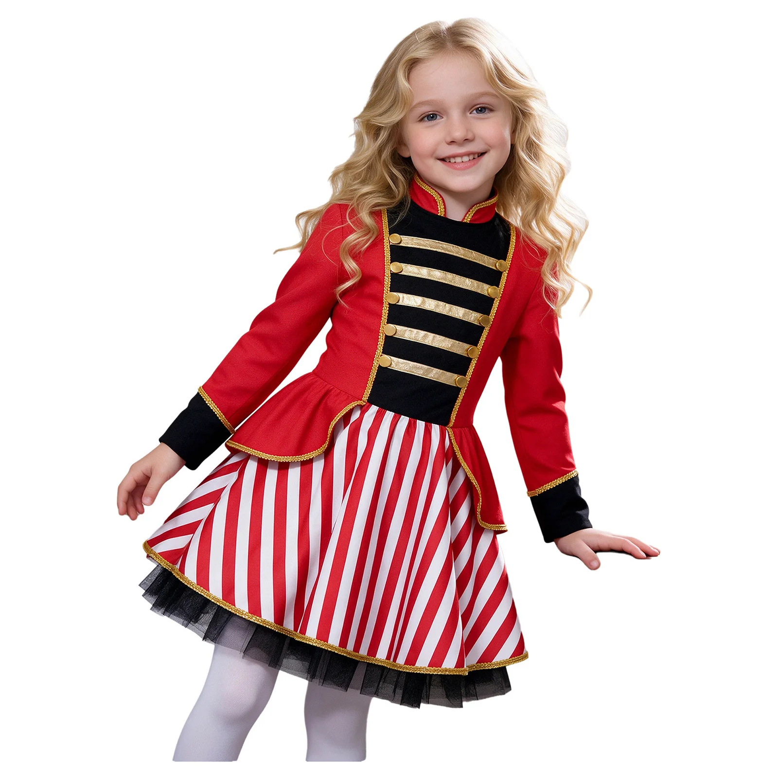 #6-16 Circus Ringmaster Costume Sequins Tulle Ring Master Performance Circus Lion Tamer Halloween Cosplay Carnival Party Dresses - view 2