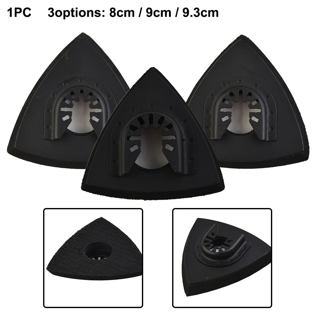 1pc Triangular Oscillating Tool Sanding Pad Quick Release 82mm Universal Fit Multi Tool 80mm/90mm/93mm Upgraded PU Pad Black