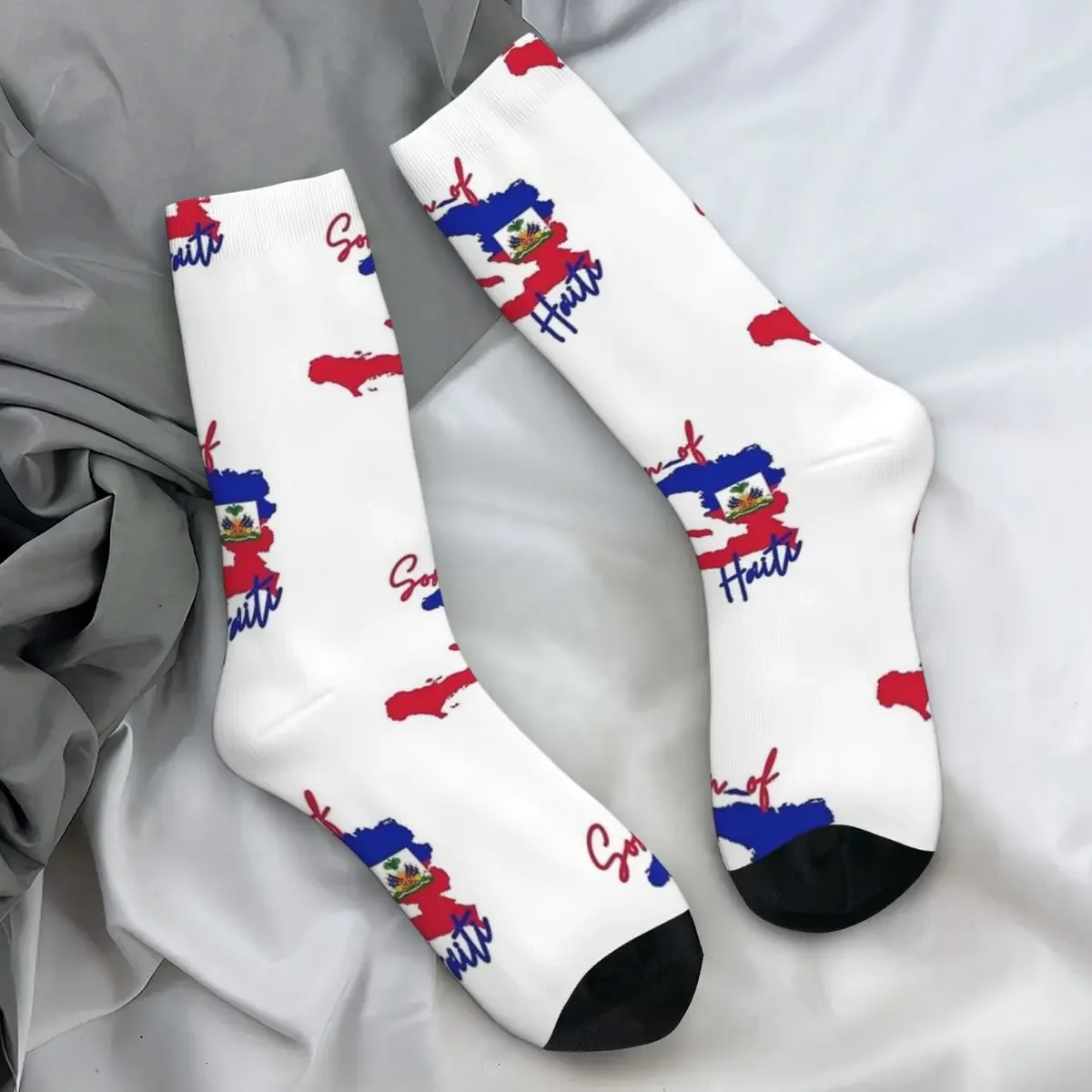 

Flag Map Of Haiti Socks Country Retro Stockings Men High Quality Cycling Socks Winter Pattern Anti Bacterial Socks