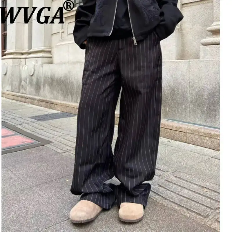 WVGA Spring Autumn New Men's Tide American Style Striped Draped Trendy Trousers Niche Chic Casual Vintage Suit Pants Ins W24339