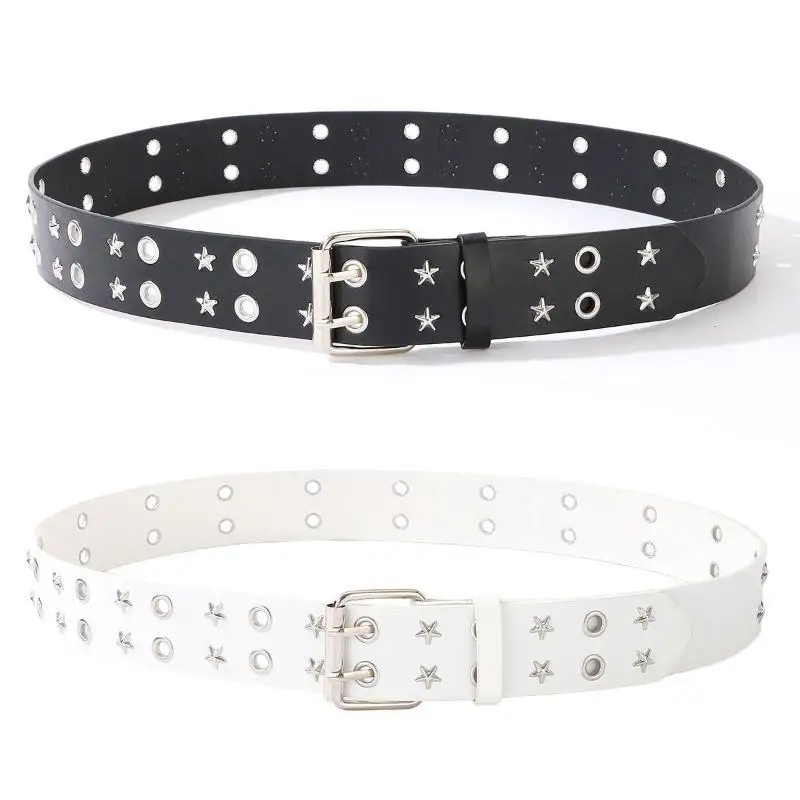 Retro Punk Y2K Metal Rivet Belt Heavy Industry Sturdy Waistband for Women Girls Trendy Halloween Cosplay Outfit Accessory