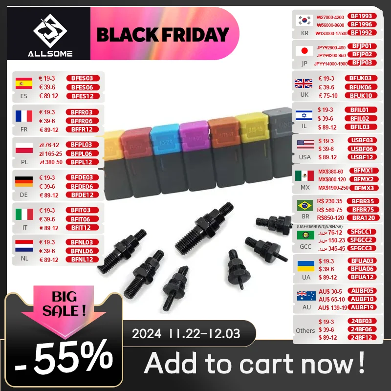 ALLSOME-Riveter Gun Part, Substituição de Mandril Rosqueado, Rebite de Porca de Mão, SAE 6-32, 8-32, 10-24, 1/4-20, 5/16-18, 3/8-16, HT2777