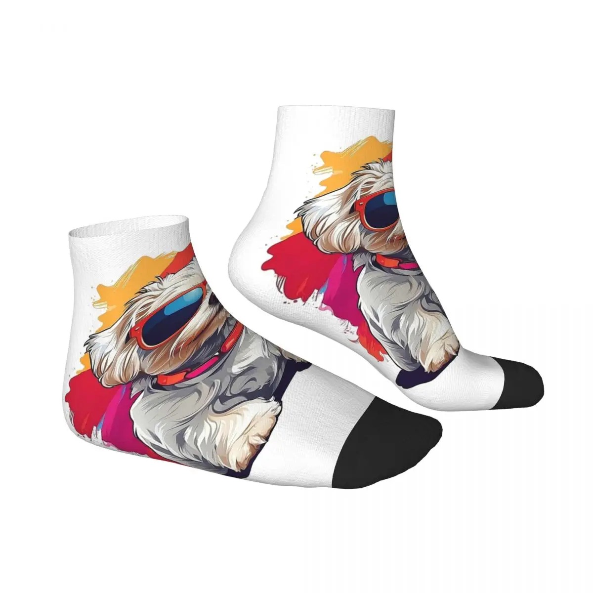 Happy Shih Tzu Socks Harajuku Sweat Absorbing Stockings All Season Socks Accessories for Unisex Birthday Present