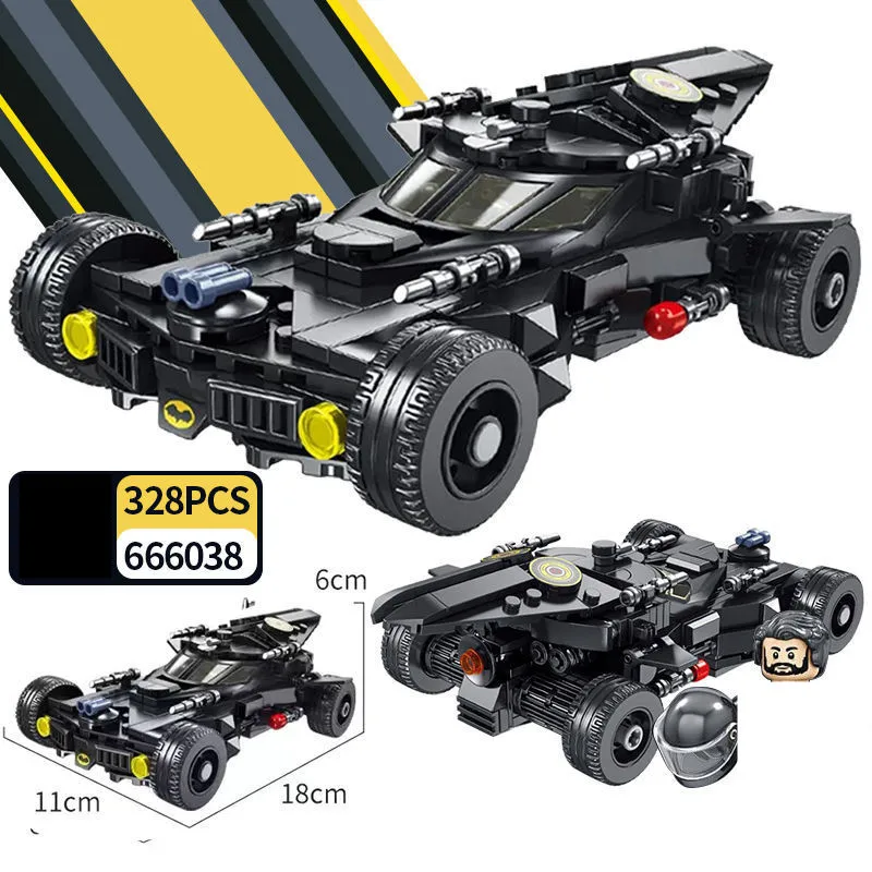 Speed Racing Super Hero Batmobile Joker Vehicle Car Weapon Assemble Figures Building Blocks Sets Classic Movie Model Bricks Toys view 3