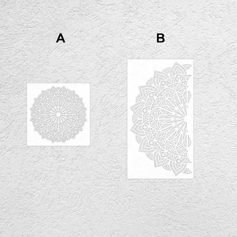 40cm - 80cm Stencil For Painting Wall Plaster Decor Template To Paint Putty Decorative Rollers Mandala Round Flower Lotus S308