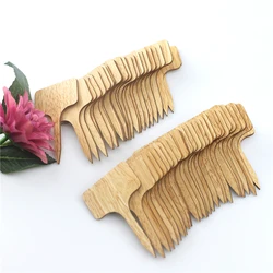 T-Type Wooded Plant Labels Eco-Friendly Garden Bamboo Tags For Seed Potted Herbs Flowers Vegetables Waterproof Signs  2023