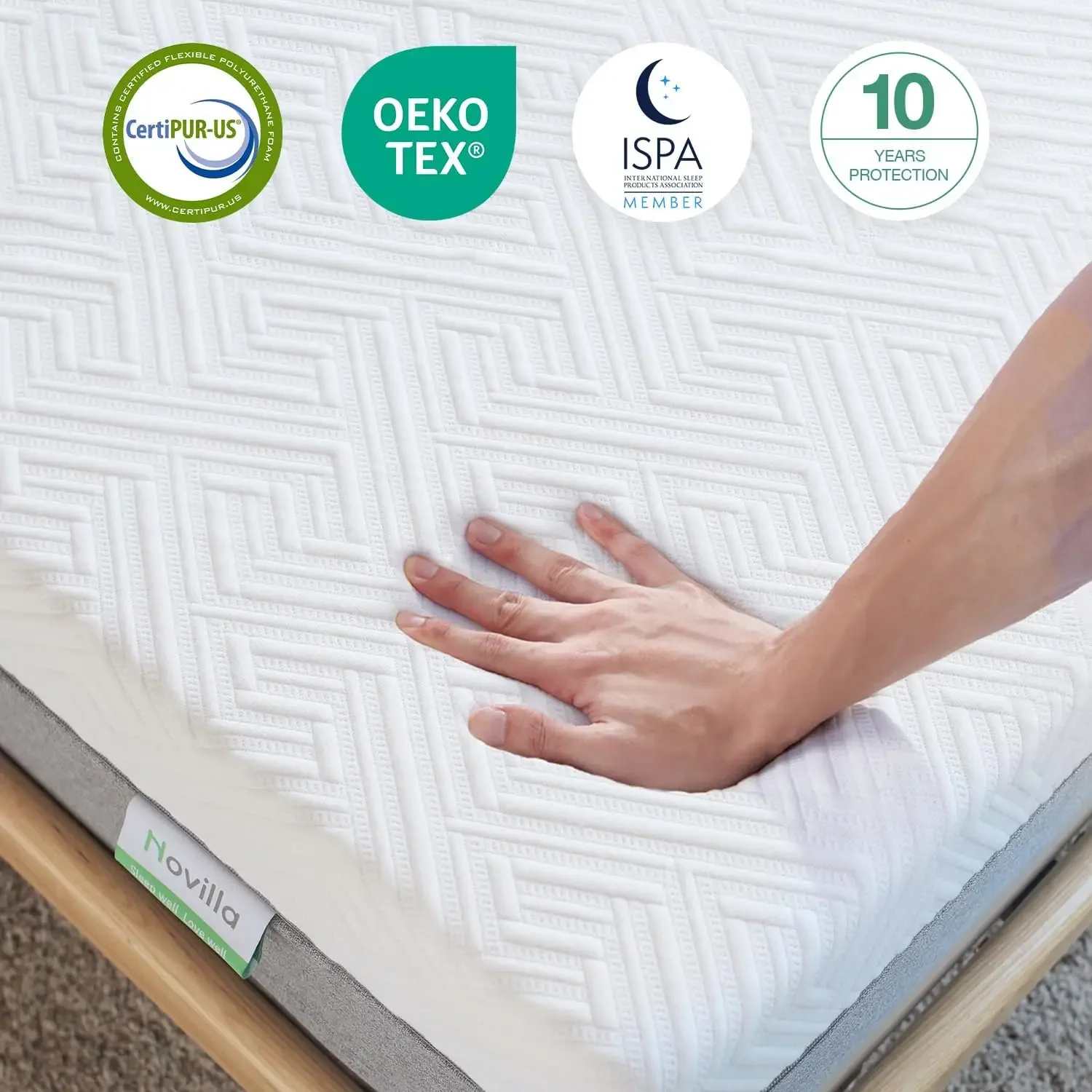 NOVILLA-Matelas en mousse à mémoire de forme, 10 pouces, pour nuit fraîche et instituts de pression, moyen optimiste, en boîte