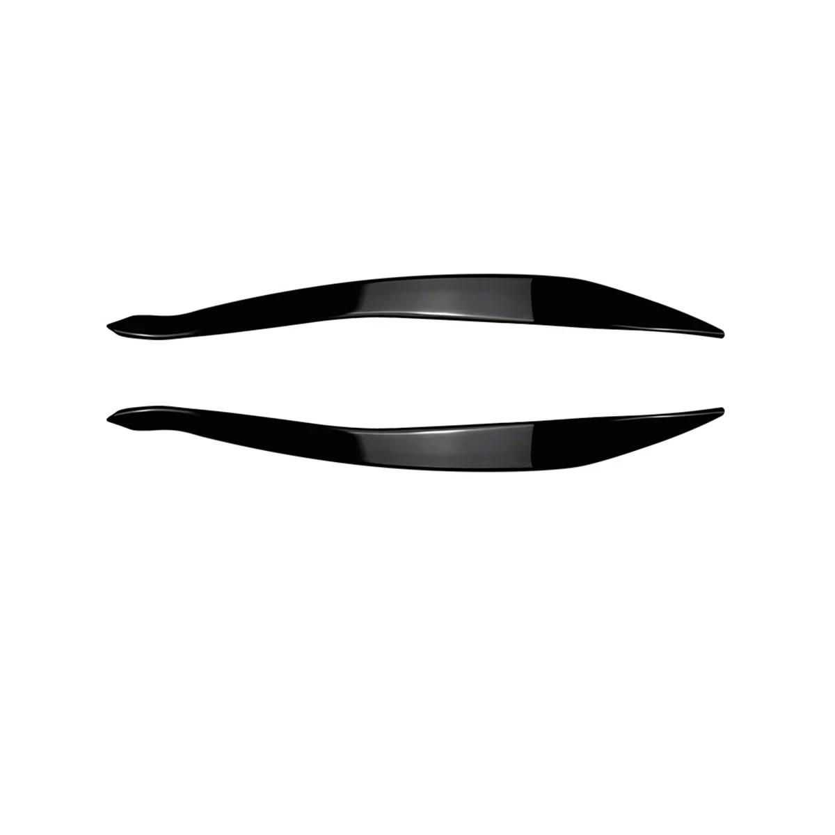 For 5Series F10 F11 Later Stage 15-17 Glossy Black Front Headlight Cover Garnish Strip Eyebrow Cover Trim Sticker