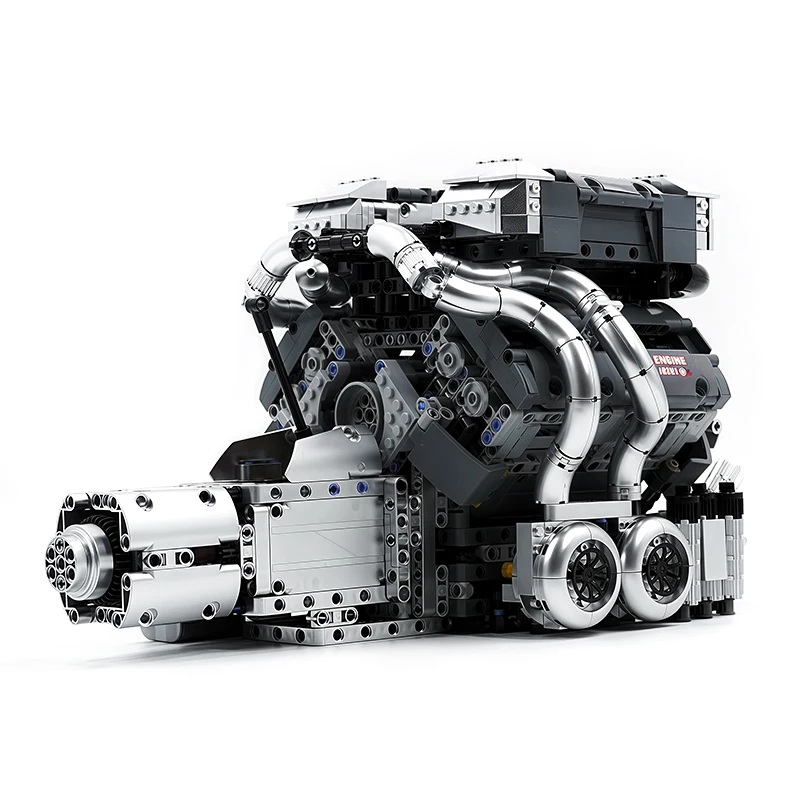 Luxury MOULD KING 10201 BUG Supercar W16 Engine With Gearbox Model Building Block Motor drive puzzle Brick Toy kid Chrismas Gift