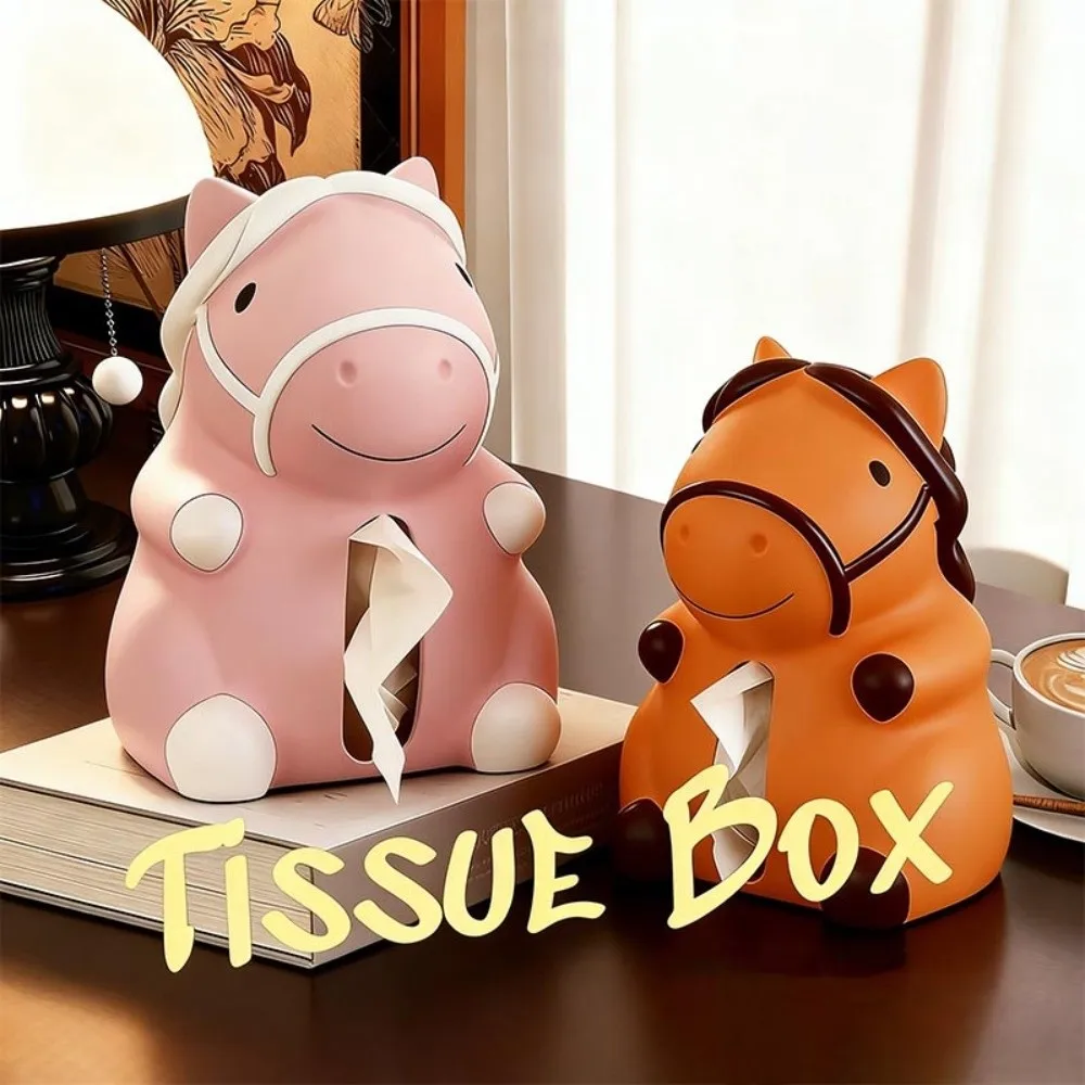 Figura modello cavallo anno scatola di fazzoletti scatola di immagazzinaggio di fazzoletti di cavallo decorativo anime cartone animato piccolo cavallo modello regalo di compleanno