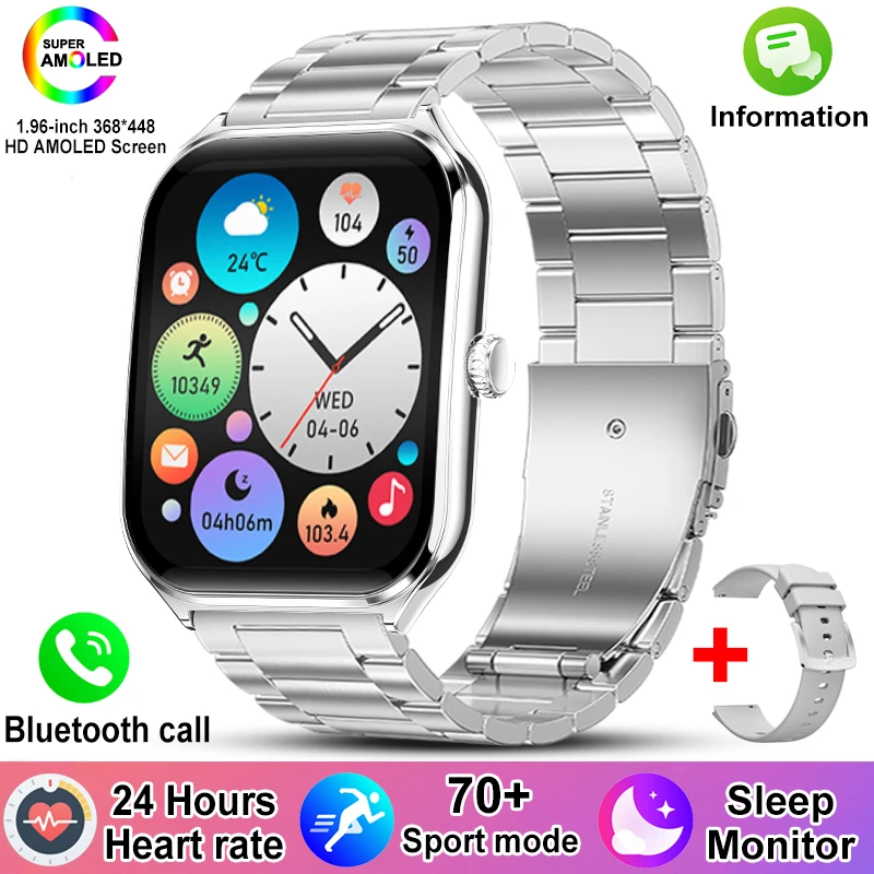 

Смарт-часы XIAOMI 2026 для мужчин с AMOLED HD-экраном, всегда включенным дисплеем, измерением пульса, Bluetooth-звонками, спортивными функциями и водонепроницаемостью